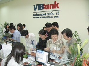 Customers at a VIB Bank office