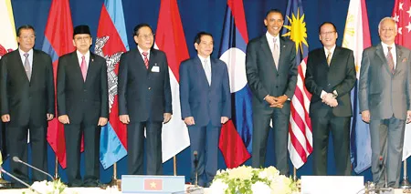 Chủ tịch nước Nguyễn Minh Triết và Tổng thống Mỹ B.Obama cùng các nhà lãnh đạo cấp cao ASEAN.