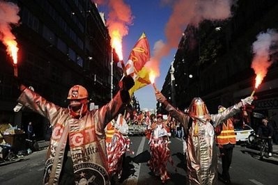 People demonstrate in Marseille, southern France. AFP