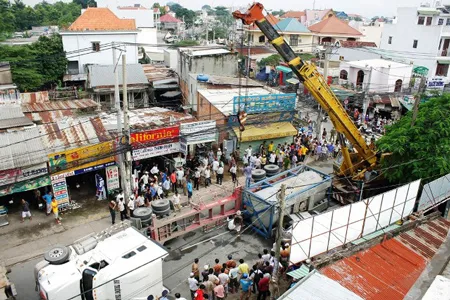 Hiện trường vụ tai nạn. Ảnh: Văn Vũ