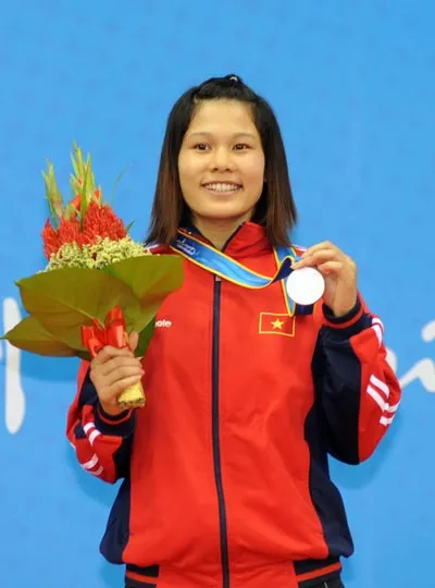 Võ sĩ Nguyễn Thị Bích - HCB hạng cân 52kg nữ môn wushu. Ảnh: B.N