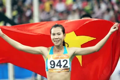 Trương Thanh Hằng trong niềm vui giành HCB Asian Games. Ảnh: V.H