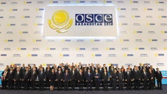 Leaders and representatives of OSCE countries pose for a "family photo" in Astana on December 1, 2010. AFP