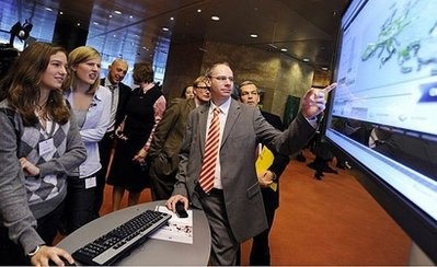 AFP file - School students get instructions on how to play the online game Economia in Frankfurt during the launch of the game which aims to inform young people of the workings of the European Central Bank.