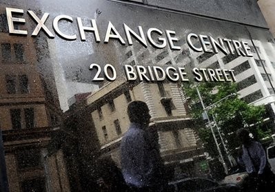 Granite facade of the Australian Stock Exchange (ASX) in Sydney is seen in this file photo