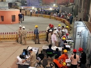 The first turbine of the Son La Hydropower Plant generates electricity to the national grid on December 17.