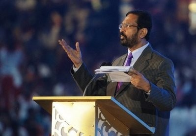 Commonwealth Games chief organiser Suresh Kalmadi speaks at the event's closing ceremony at Jawarharlal Nehru Stadium in New Delhi in October, 2010