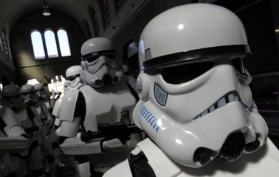 Fans dressed in Star Wars costumes gather in Spain, in May 2010, to conmemorate the 30th anniversary of "The Empire Strikes Back" film. AFP