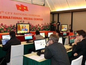 A view of the media center for the 11th National Party Congress (Photo: Vietnam News Agency)