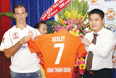 Kesley Huỳnh trong màu áo mới - Xuân Thành Sài Gòn. Ảnh: NGUYỄN NHÂN