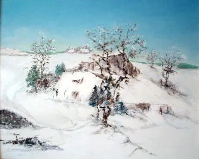 "Mùa đông bên sông Bug". Tranh sơn dầu của Hoàng Ngọc Hữu