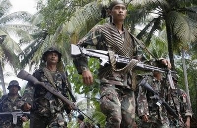 Philippine army soldiers are seen in on Mindanao island in the southern Philippines.