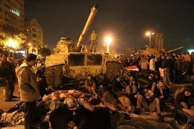 Egyptian anti-government demonstrators gather at Tahrir Square in Cairo