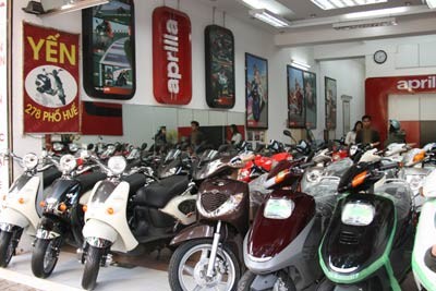 A motorbike shop in Hanoi (file)