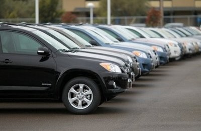 AFP file - A row of Toyota vehicles are seen on display at a car dealership in Oakland, California.