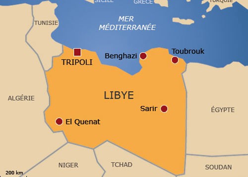 Map of Libya and neighboring countries (File)