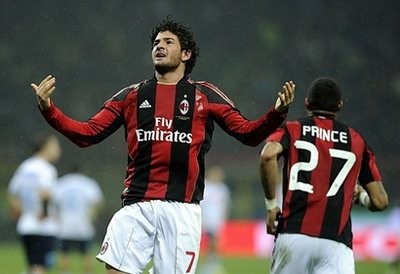 AFP - AC Milan's Pato celebrates after scoring during the Serie A match AC Milan vs Napoli, at San Siro stadium in Milan.