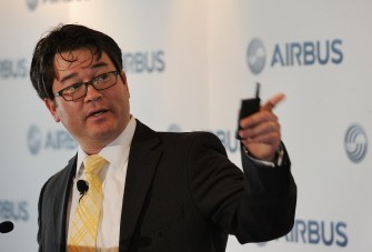 Christopher Emerson, Airbus's senior vice president, head of market strategy and market forecast, speaks at a press conference in Hong Kong on March 7, 2011. AFP
