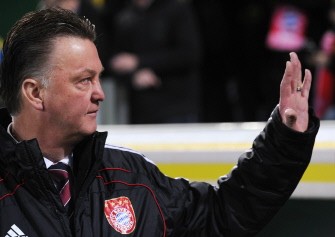AFP file picture taken on January 26, 2011 shows Bayern Munich's Dutch head coach Louis van Gaal waving prior to the German Cup quarter-final football match of Alemannia Aachen against FC Bayern Munich in Aachen, western Germany.