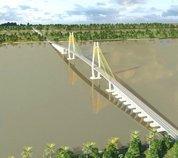 An artist's impression of the Co Chien Bridge