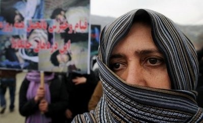 AFP - Afghan protestors shout slogans during a demonstration following the killing of nine children by NATO troops in the province of Kunar, in Kabul on March 6.