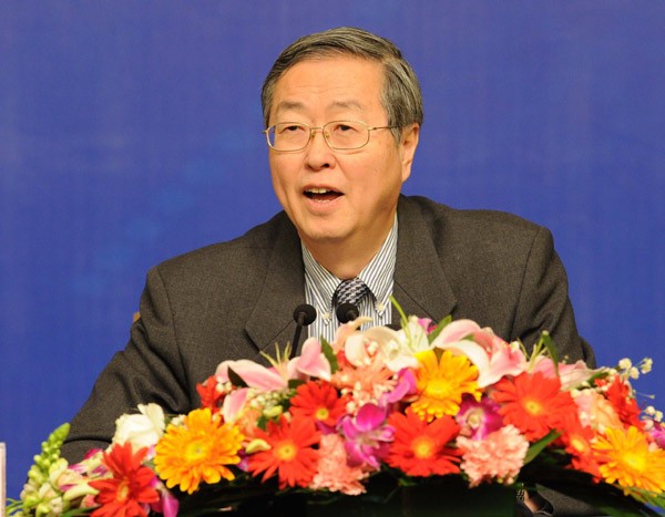 Zhou Xiaochuan, governor of the People's Bank of China, speaks at a press conference of the Fourth Session of the 11th National People's Congress (NPC) focusing on moneytary policy and financial issues in Beijing, capital of China, March 11, 2011