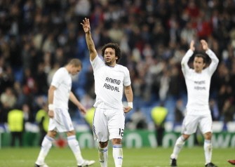 Real Madrid's players celebrate their victory. AFP