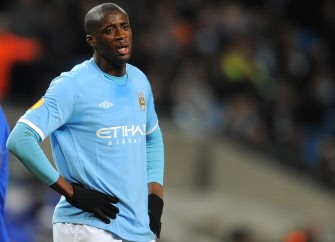 Manchester City's Ivorian defender Yaya Touré reacts as his side crash out of the Europa league. AFP