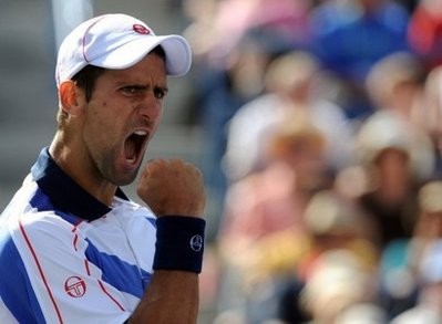 AFP - Novak Djokovic of Serbia celebrates a point during his match against Roger Federer of Switzerland, during their semi-final match at the BNP Paribas Open in Indian Wells