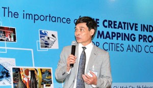 Nguyen Van Nhan, vice director of the International Cooperation Department of the Ministry of Culture, Sports and Tourism at a seminar on the importance of creative industries organized by the British Council in Vietnam in HCMC on February 5, 2010