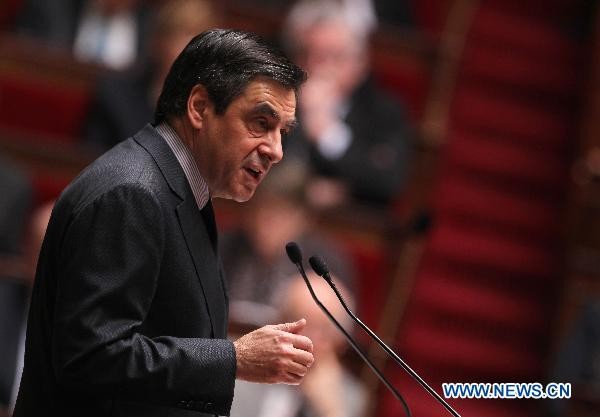 French Prime Minister Francois Fillon attends a debate on Libya at the National Assembly in Paris, France, March 22, 2011
