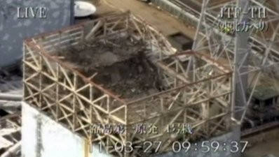 Screengrab taken from a Japanese Ground Self-Defense video on March 27, 2011 shows part of the stricken Fukushima nuclear power plant
