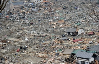 AFP file - This overview shows some of the devastation to the city of Ishinomaki in Miyagi prefecture of Japan on March 21, 2011.