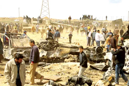 Hậu quả cuộc không kích của liên quân tại Al-Wafiah, Libya.