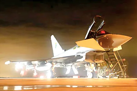 Chiến đấu cơ Typhoon của Anh sử dụng cho chiến dịch.