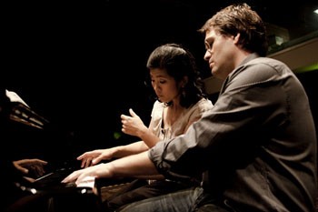 Panists Lucia Huang (L) and Sebastian Euler. (Photo courtesy of Goethe Institute)