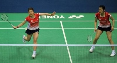 AFP file - Badminton players Mizuki Fujii and Reika Kakiiwa of Japan