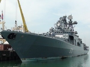 The warships of Russia ’s Pacific fleet docks at Da Nang port (Source: VietnamPlus)
