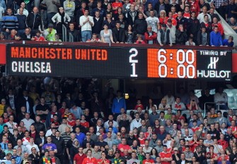 AFP - The scoreboard is seen after Manchester United won 2-1