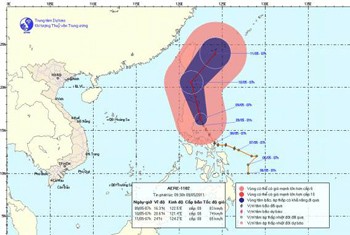 The position of ‘Aere’ typhoon (Photo: the national weather bureau)
