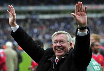 AFP - Sir Alex Ferguson celebrates after the English Premier League football match between Blackburn Rovers and Manchester United