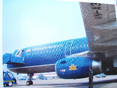 A Vietnam Airlines plane. The VN1316 flight of Vietnam Airline from Ho Chi Minh City to Da Nang City delayed for over 2 hours due to bomb threat (Photo: Kim Xuyen)
