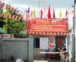 View of a polling spot in HCMC. People nationwide are eager to the elections on Sunday (Photo:Minh Tri)