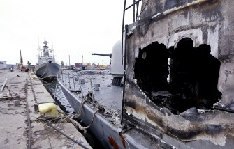 AFP - A picture shows damages at the port of Tripoli on May 20, 2011