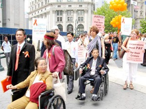 A parade calling for justice for Agent Orange victims in New York in February 2008