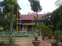 Chief pagoda of Hoa Hao Buddhist in Phu My town, Phu Tan district, An Giang province