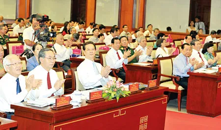 Thủ tướng Nguyễn Tấn Dũng (thứ ba từ trái qua) tại hội thảo.