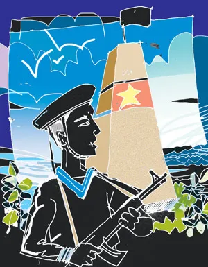 Bên cột mốc Trường Sa