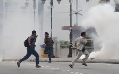 Malaysian police fire a tear gas onto protestors prior to a mass rally organised by Bersih 2.0 calling for electoral reform in Kuala Lumpur, on July 9Photo: AFP
