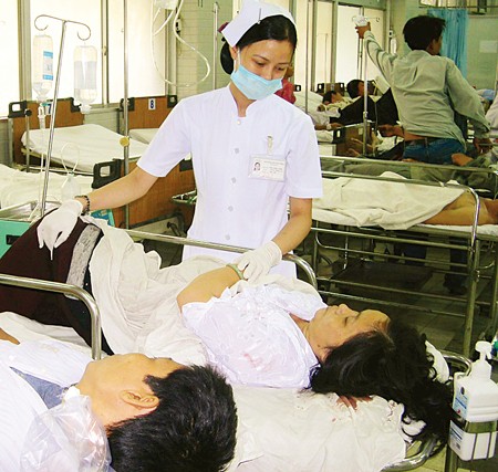 Traffic accident victims at Cho Ray Hospital, HCMC.(Photo:SGGP)
